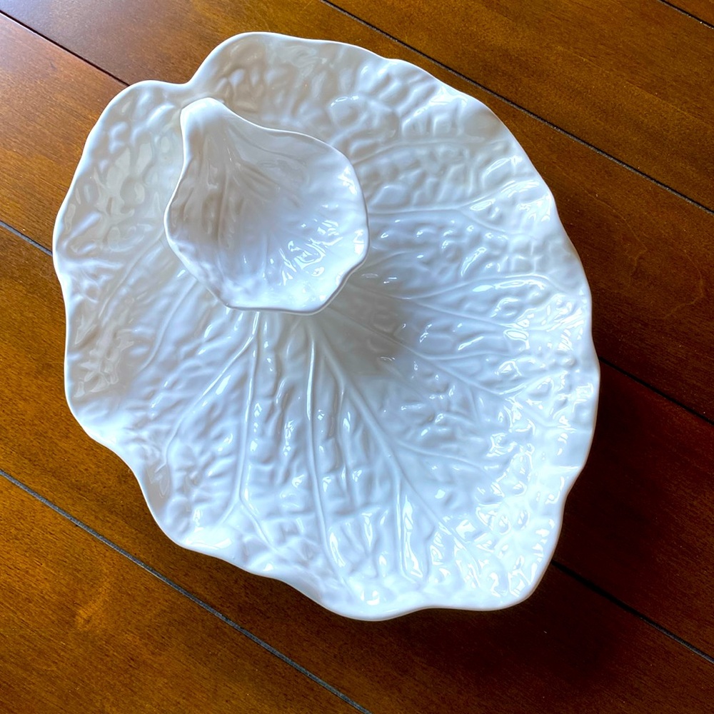 Vintage BIANCA Mon Chou Chip and Dip One Piece Bowl White